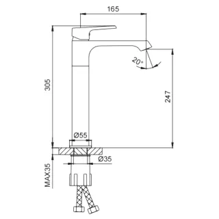 Смеситель для раковины Frap F1071-26 черный